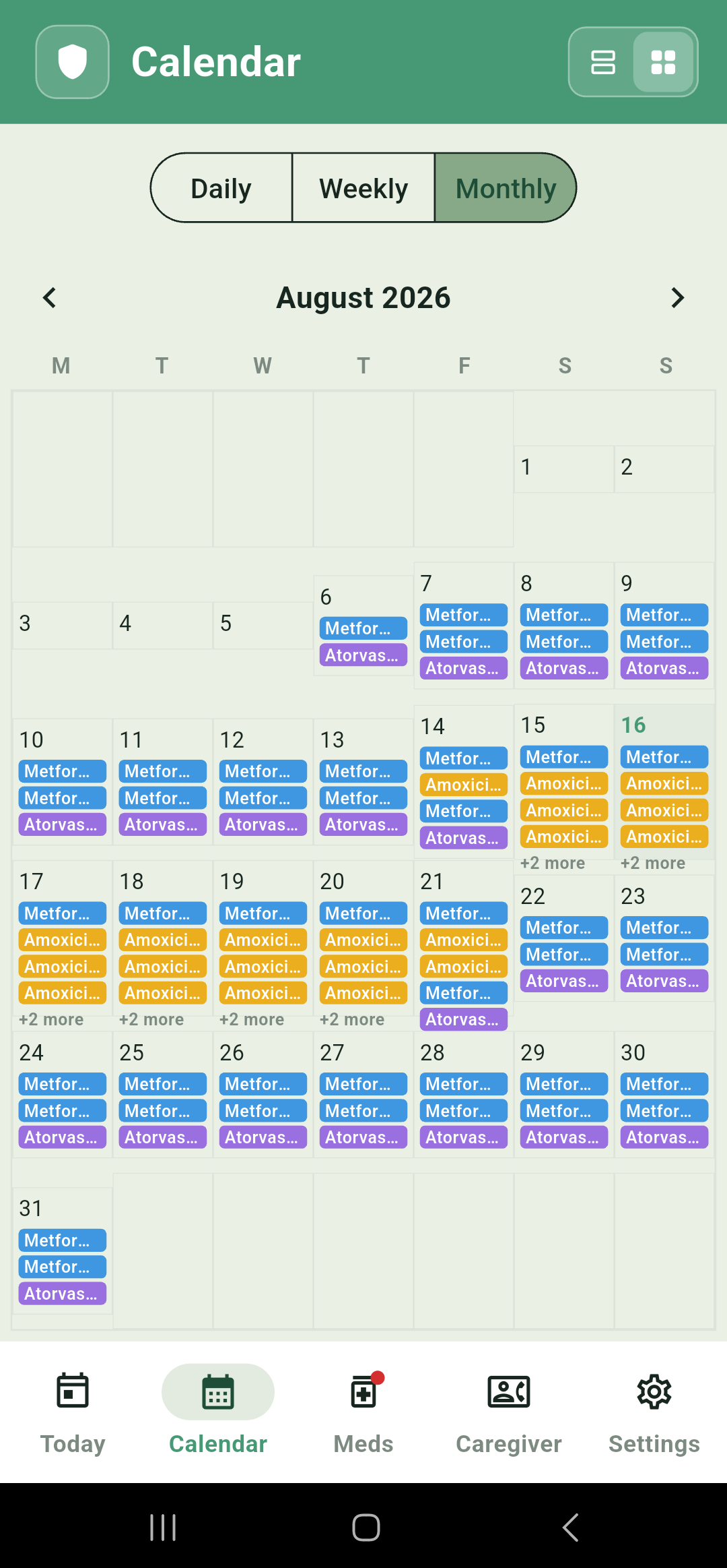 Monthly Calendar
